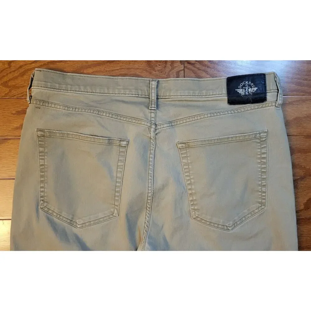 Dockers Khaki Pants Men Straight Fit 36 x 28 Cotton Twill